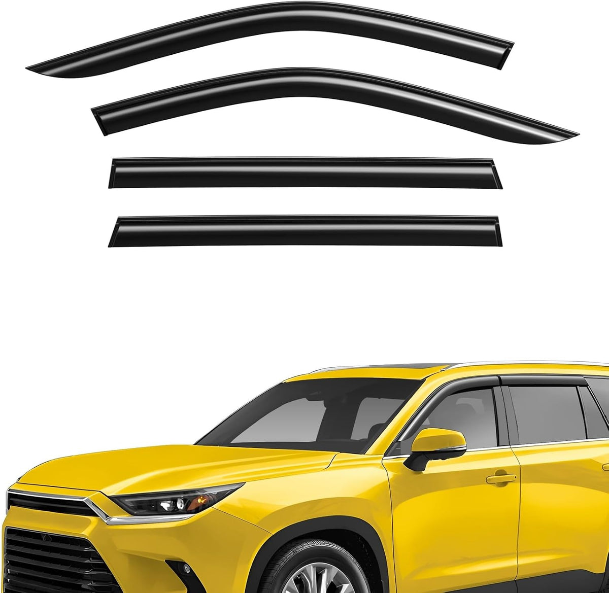 Extra Durable Window Deflectors Tape-On Window Visors Rain Guards Fit