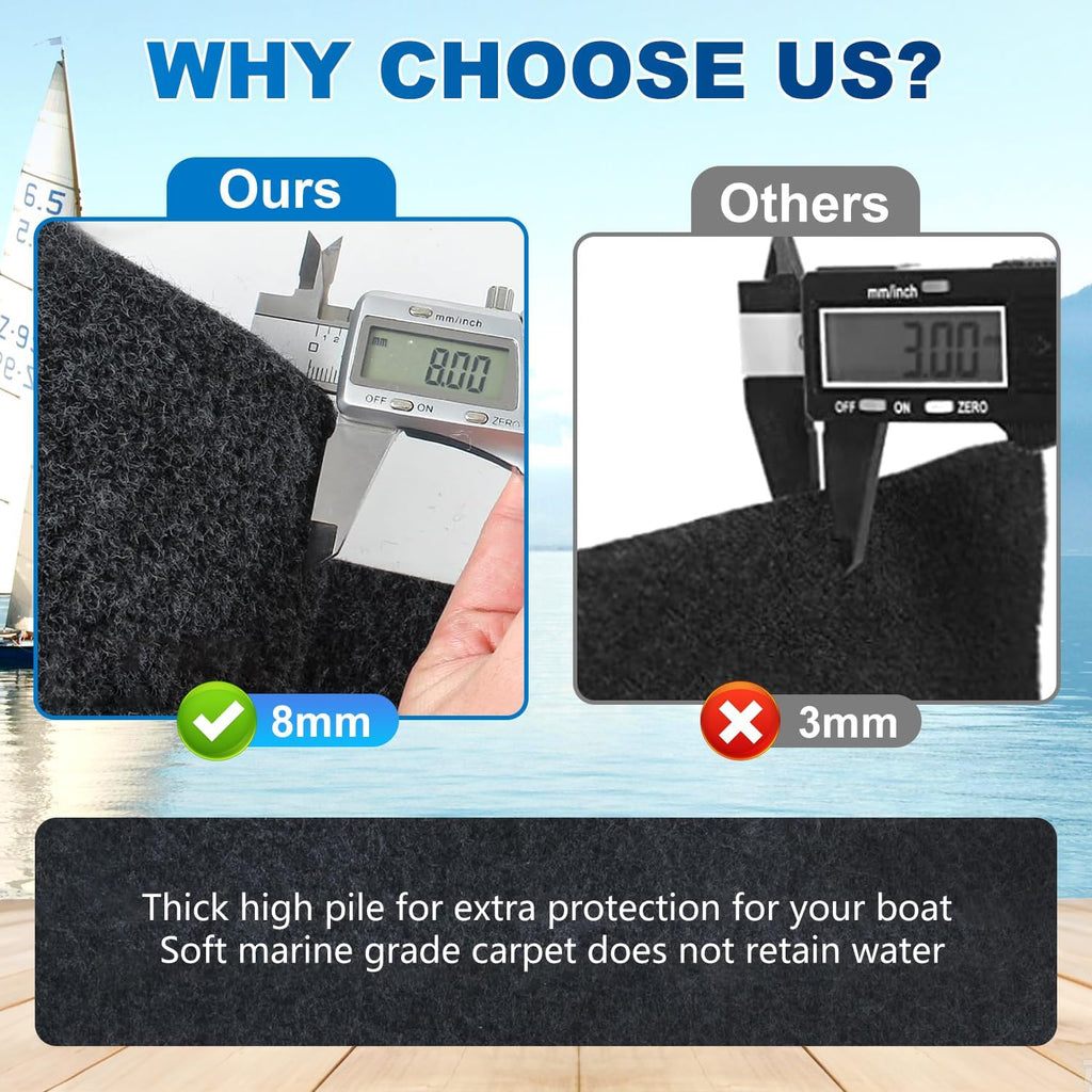 20inchx20FT- 25oz,Thicken Boat Trailer bunk Carpet, Marine Carpet Built for Unrivaled Durability and Heavy-Duty,Accessories Parts Replacement Padding for Outdoor (20inchx20FT)