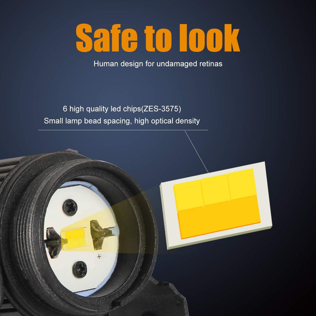 GES Motorcycle LED Fog Lights, 2 Pack LED Driving Lights Motorcycle Fog Lights High Low Beam White Yellow Headlights Fog Lamps Electric Work Driving Headlamp Spot Lamps for for Bike