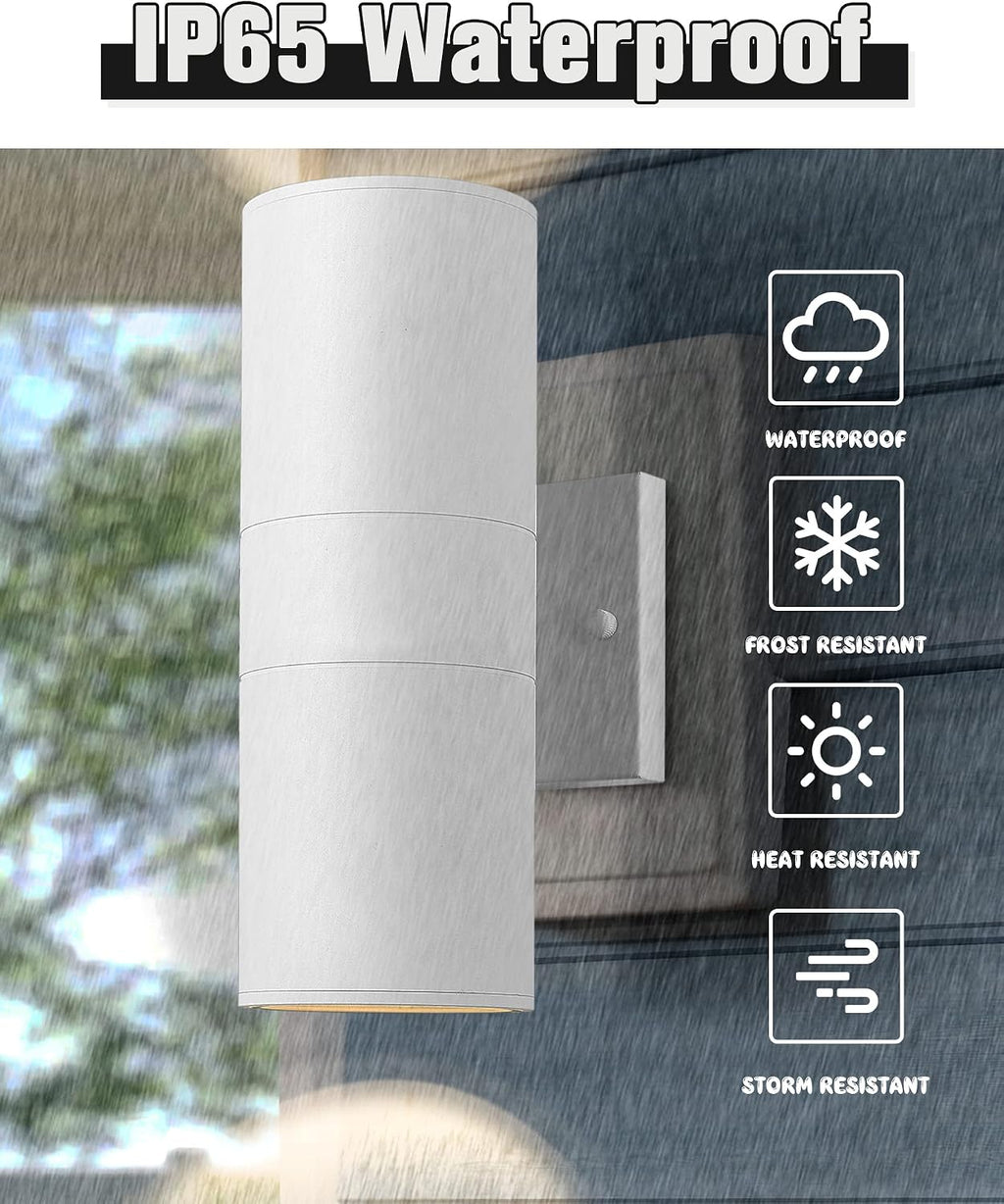 ken & ricky cylinder outdoor wall sconce lights,up shown in use