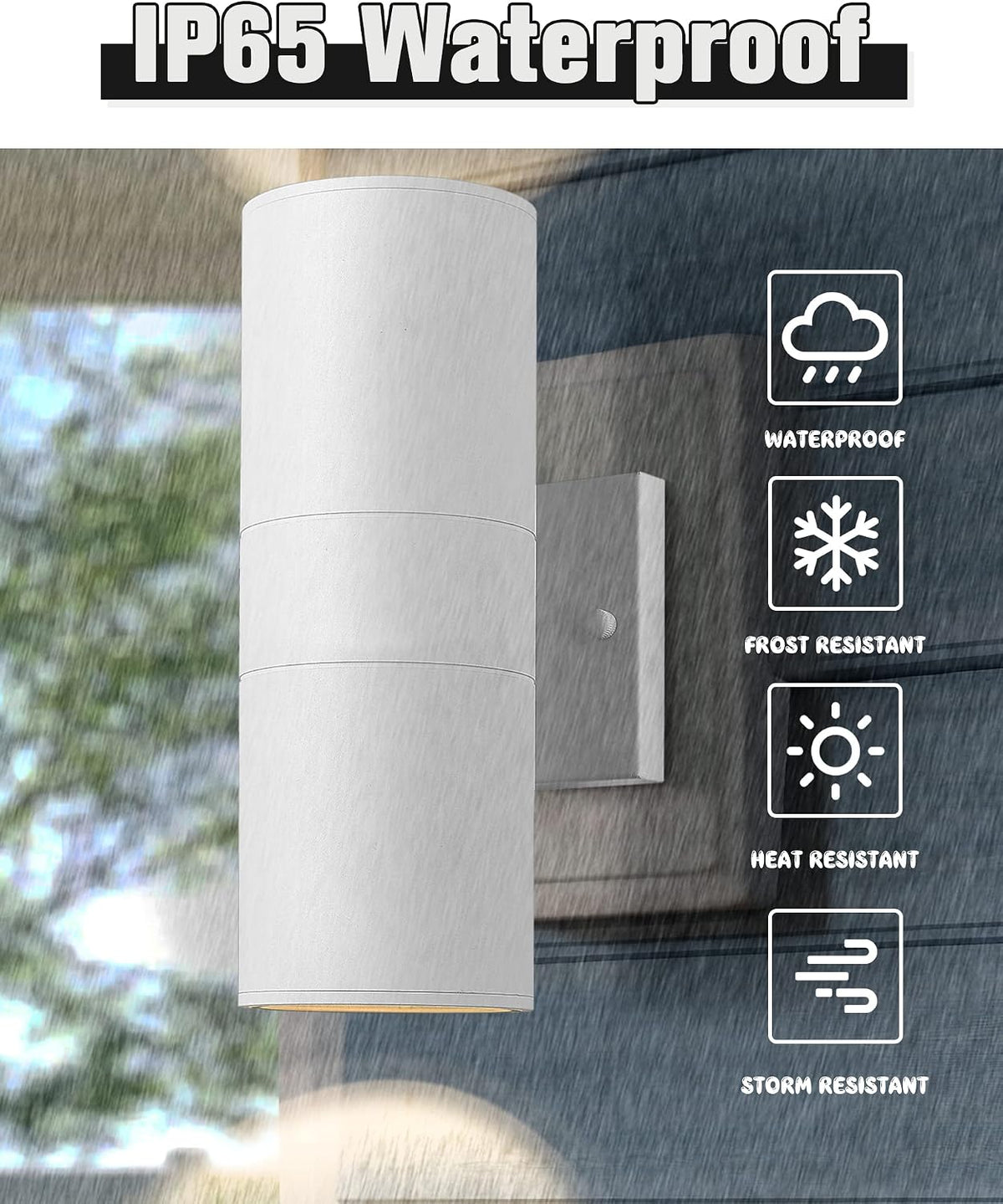 ken & ricky cylinder outdoor wall sconce lights,up shown in use