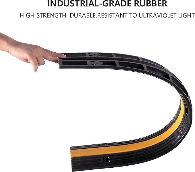 3 Pack Rubber Cable Ramp Hose Cable Protector Ramp 1 Channel 11000Lbs Load - Image 4