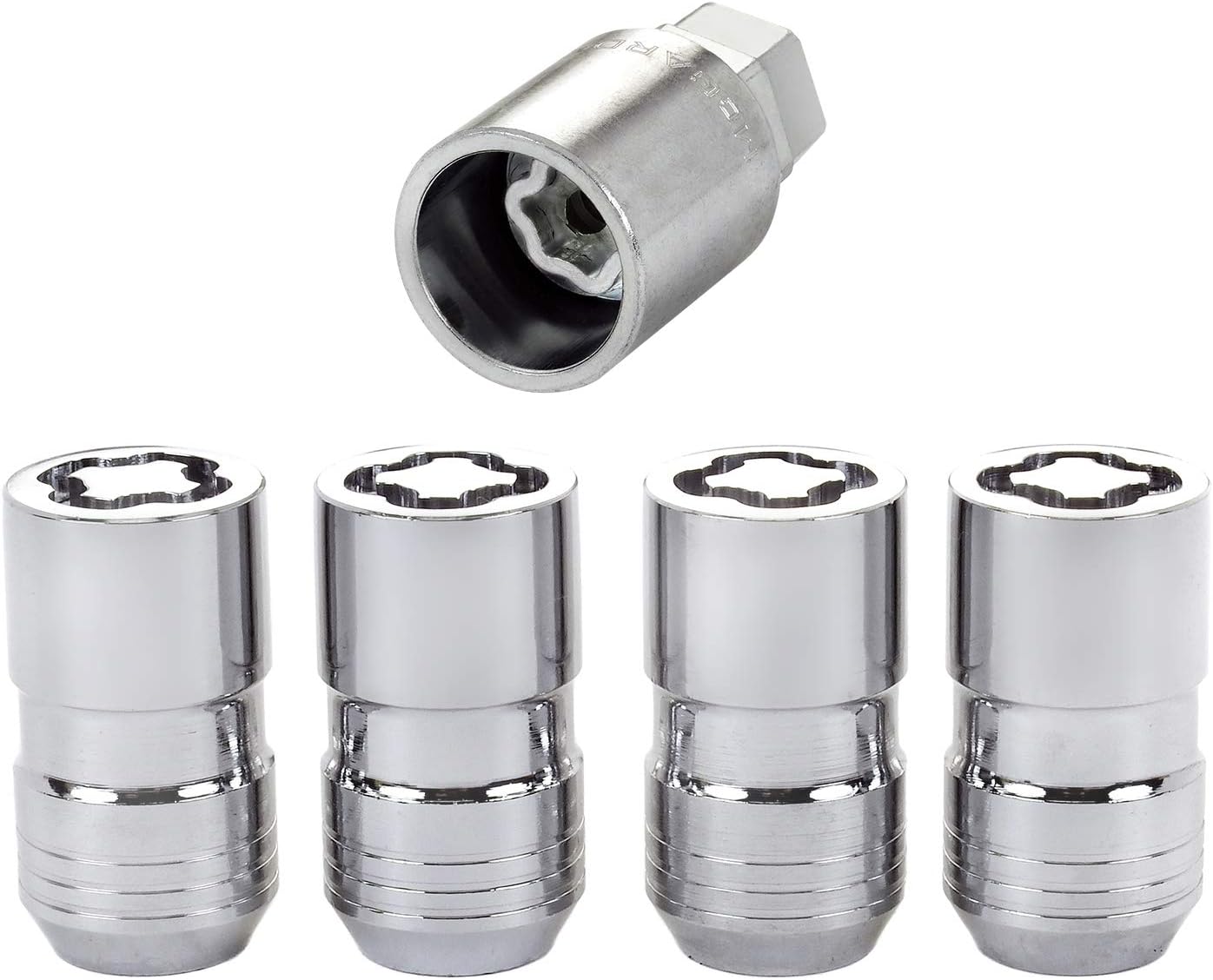 MCGARD 24215 Chrome Cone Seat Wheel Locks (M14 X 1.5 Thread Size) - Set of 4