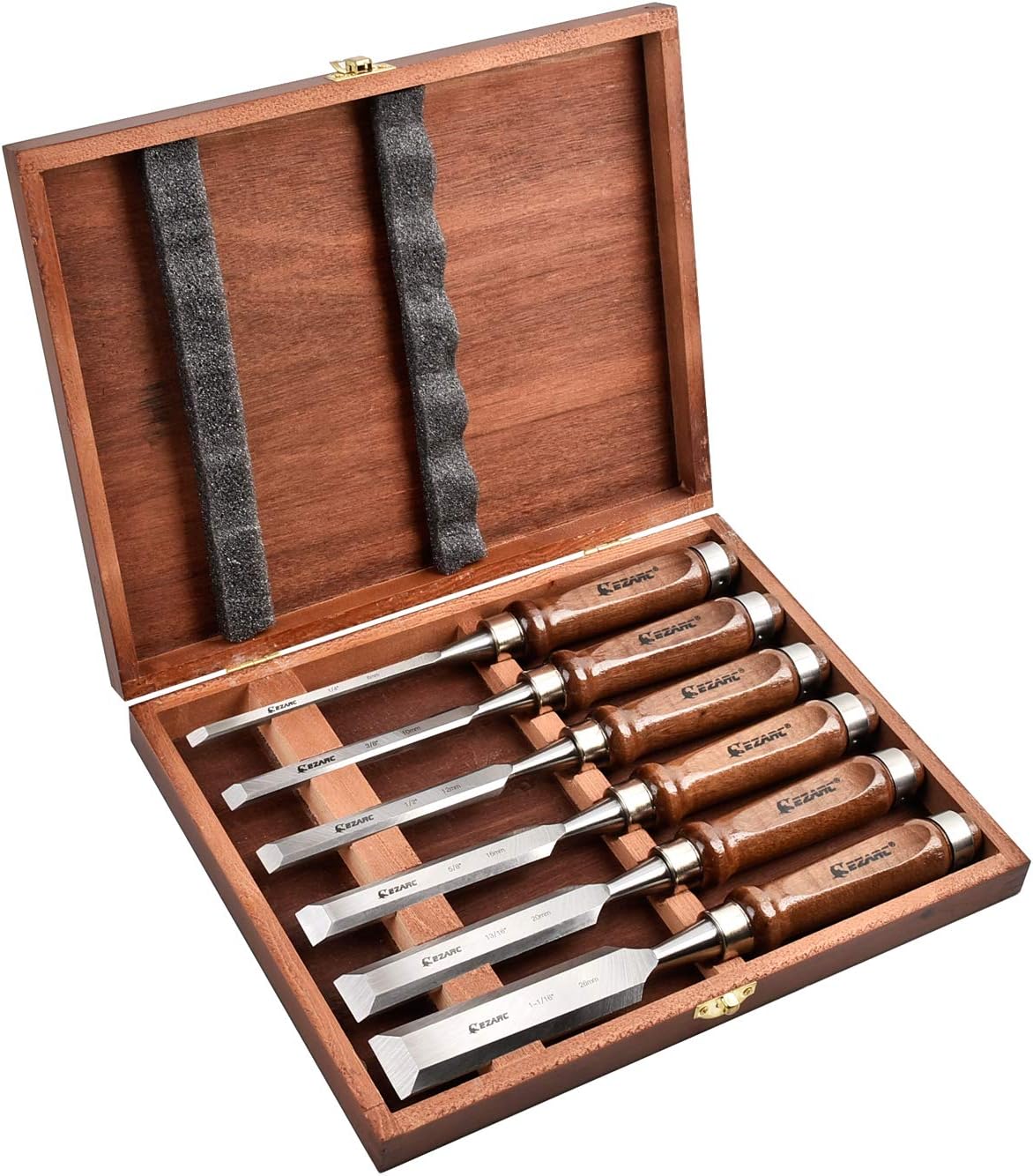ezarc wood chisel set, 6pcs 1/4-1 inch cr-v, main product view