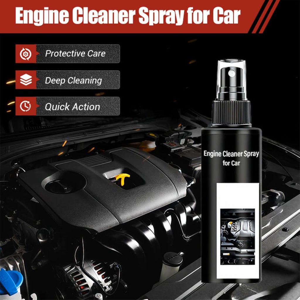 Engine Cleaner Spray for Car, Automotive Engine Compartment Coating Agent Grease and Dirt, Engine Bay Cleaning Solution for Vehicle Maintenance, Car Care Cleaning Spray 120ml (2Pcs)
