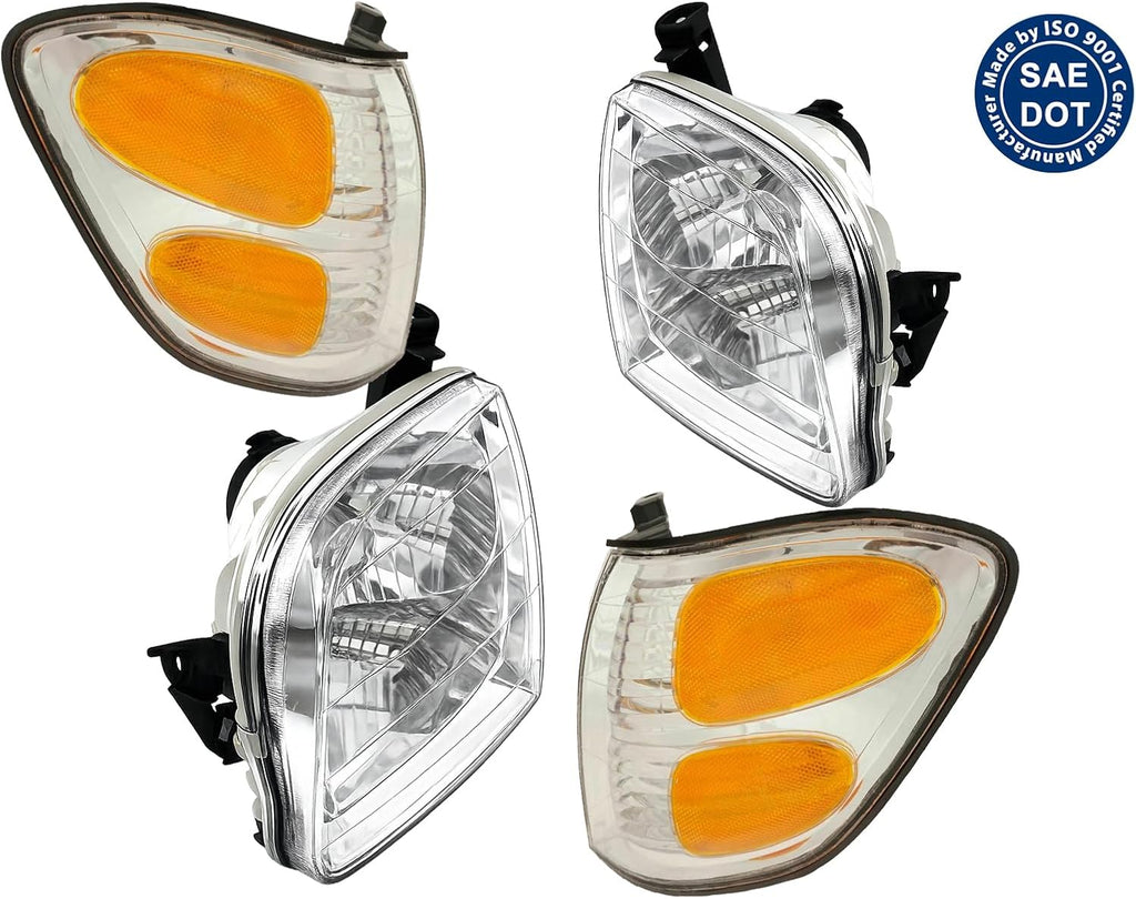 APA Replacement for Headlights and Corner Signal Lights 2000-2004 Tundra (Double Cab ONLY) 2001-2004 Sequoia TO2503144 TO2502144 TO2531143 TO2530143 COMBO PAIR