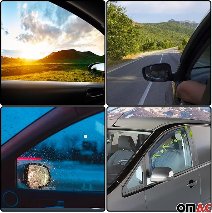 OMAC Window Visor Vent Rain Guard Deflector - Image 2