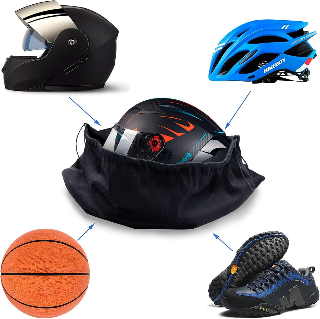 Motorcycle Helmet Bag Helmet Bag Welding Mask Hood Storage Large Storage Bag Velvet Cloth Packing Bag Black Velvet Pouch Bags with Drawstring for Riding Bicycle Sports Universal Tool Motorcycle