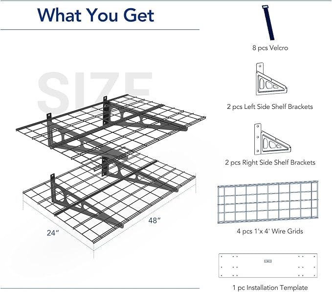 FLEXIMOUNTS 2-Pack 2x4ft 24-inch-by-48-inch Wall Shelf Garage Storage Rack Wall - Image 3