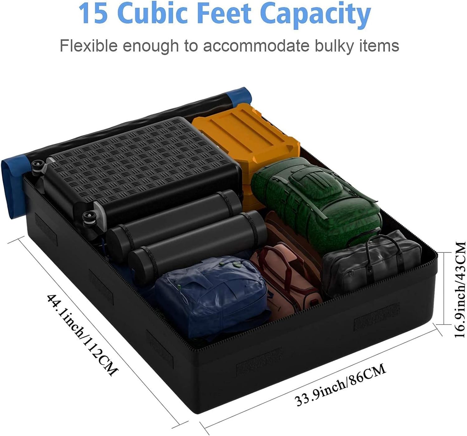Roof Cargo Bag for Car Rooftop 15 Cubic Feet Waterproof for