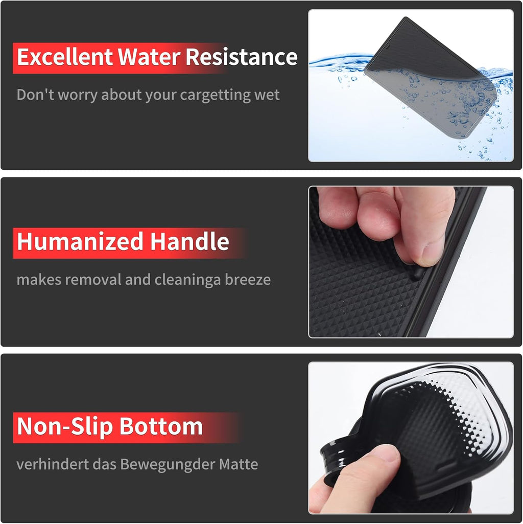 18-Piece Set Automobile Door Groove Mat for 2024-2026 Toyota Land Cruiser 250 1958 Prado Lc250 Interior PVC Water Cup Non-Slip Dustproof Mat Storage Box Mat Interior Modification Accessories (Black)