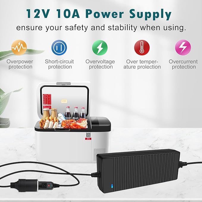 inShareplus 12V 120W AC to DC Converter, 110V to 12V 10A Car Cigarette Lighter - Image 3