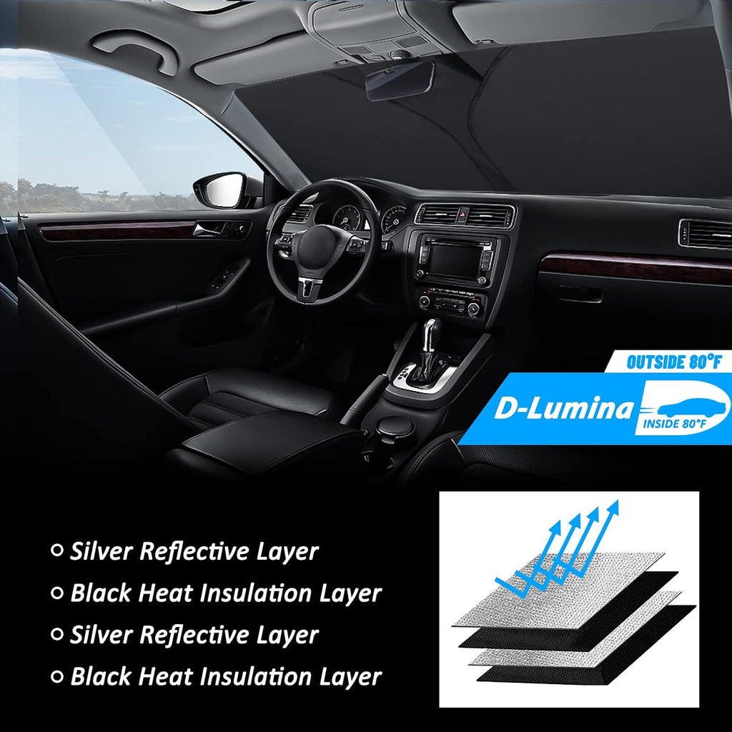 D-Lumina Windshield Sun Shade for Honda CR-V 2012-2016 CRV Accessories, Front Window Sunshade Sun Visor Protector Block UV Rays Heat, Foldable 2 Layers 210T Material