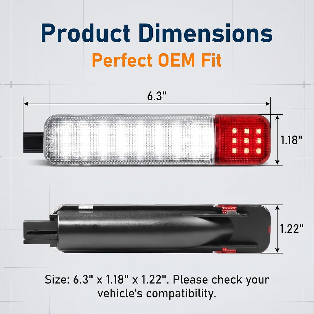 2 PCS Car Door Lights, Super Bright LED Interior Courtesy Light, No Delay Safety Warning Reflector Lamp Assembly, Compatible with Chevy Silverado Tahoe Avalanche Yukon Escalade Hummer (White)