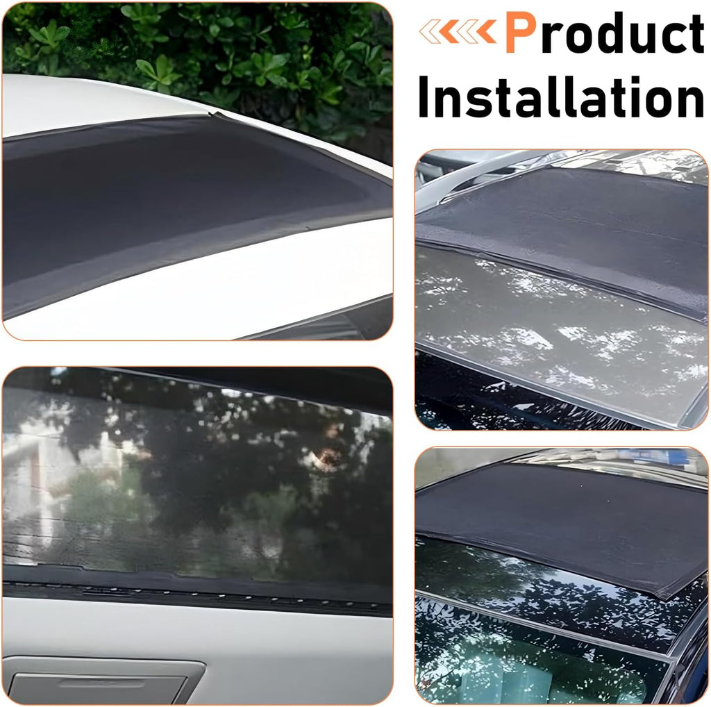 Car Roof Sunroof Sunshade Net, 39.37" x 25.59" High Density Auto Sunroof Sunshade, Magnetic UV-protective Breathable Auto Moonroof Sun Shade, Universal for Cars, Trucks, SUVs (Black)