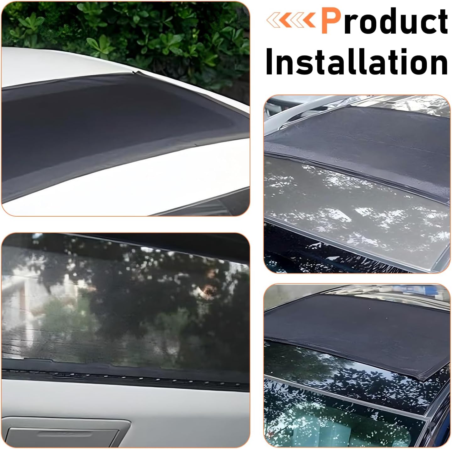 Car Roof Sunroof Sunshade Net, 39.37" x 25.59" High Density Auto Sunroof Sunshade, Magnetic UV-protective Breathable Auto Moonroof Sun Shade, Universal for Cars, Trucks, SUVs (Black)
