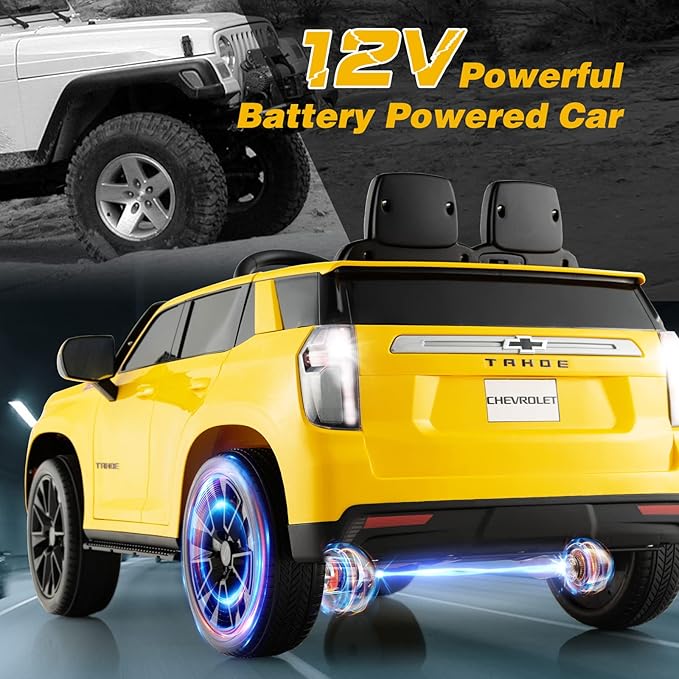 HONEY JOY Ride On Truck, 12V Licensed Chevrolet Tahoe, Chevy Electric Vehicle - Image 7