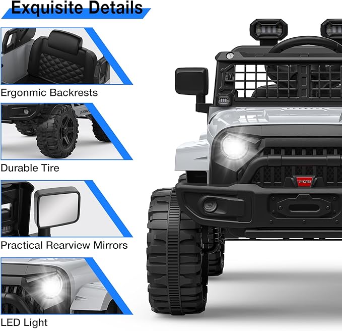 12V Kids Electric Ride On Truck Car w/Parent Remote Control, Spring Suspension - Image 2