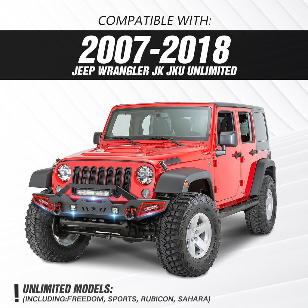 YZONA Front & Rear Grab Handle Kit Compatible with 2007-2018 Jeep Wrangler JK JKU Rubicon Sport Sahara Aluminum Alloy Grab Bar Roll Bar Assist Grips Red