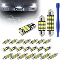 24 PCS Car LED Lights Interior Kit, T10 31mm 41mm LED Dome Lights Interior Replacement for Car Map, License Plate, Door, Side Marker, Cornering & Trunk Bulbs (Cool White)