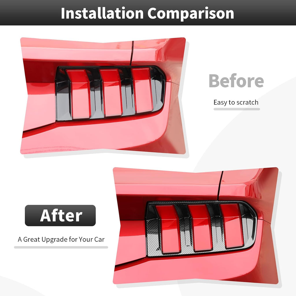 CheroCar Smoked Black Tail Light Cover Guard Trim Replacement TailLight Cover ABS Exterior Accessories for Ford Mustang 2024 2025 2026