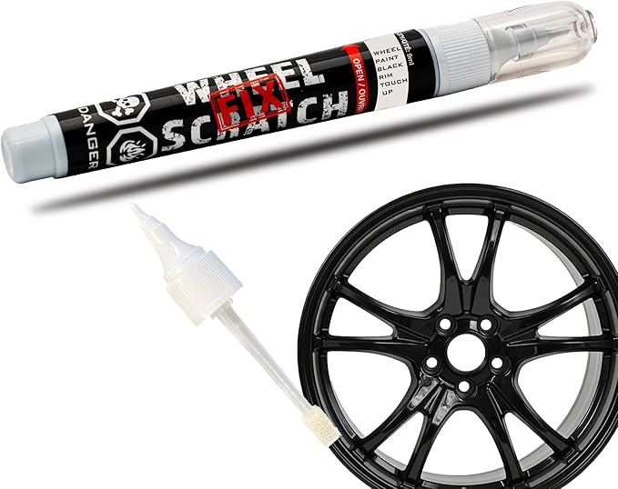 Black Gloss Rim Touch Up Paint Pen, Car Wheel Scratch Repair, Curb Rash Repair by ScratchFixProducts