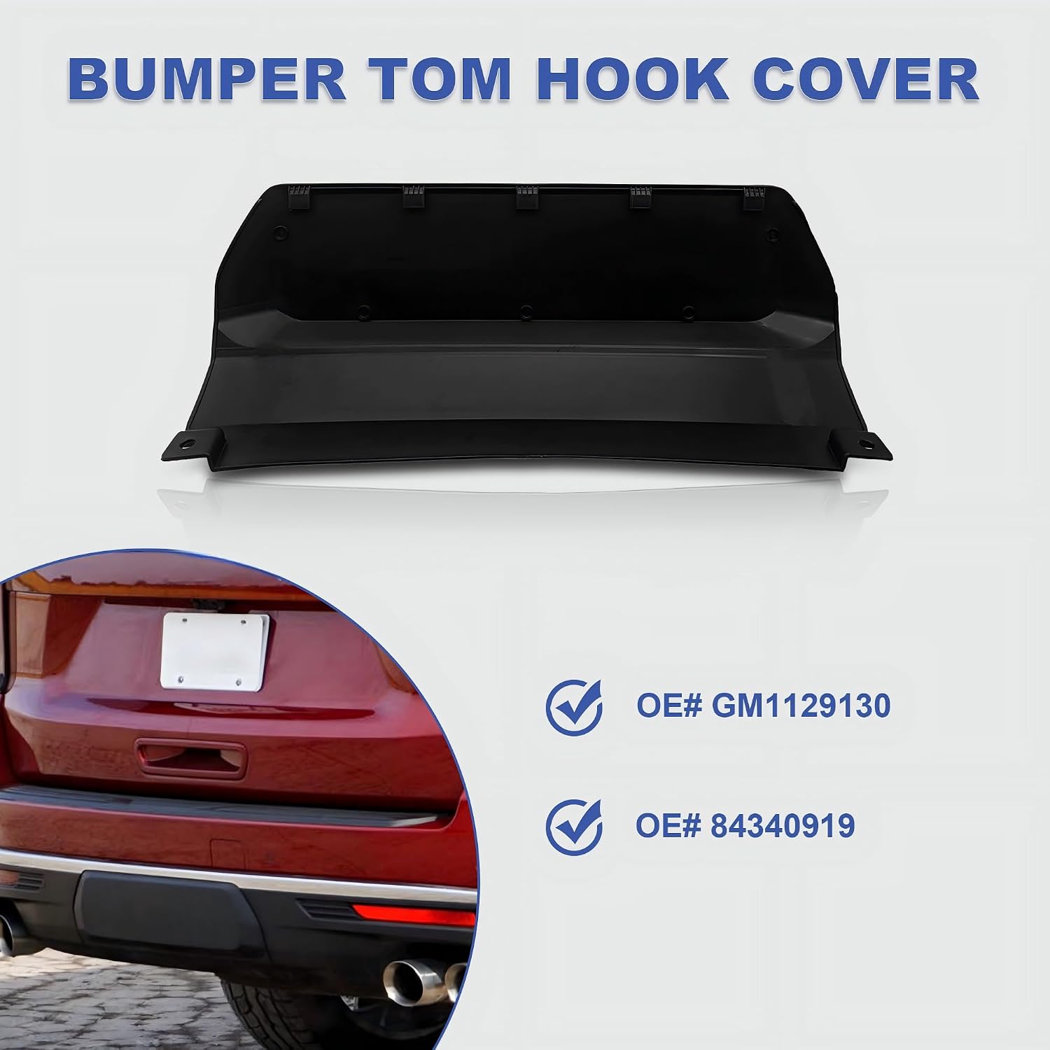Rear Trailer Hitch Cover Compatible with 2021-2024 Chevrolet Chevy Suburban/Tahoe Yukon/Yukon XL 5.3L/3.0L/6.2L GM1129130 84340919 85139540 335-2529N-UD 3352529NUD