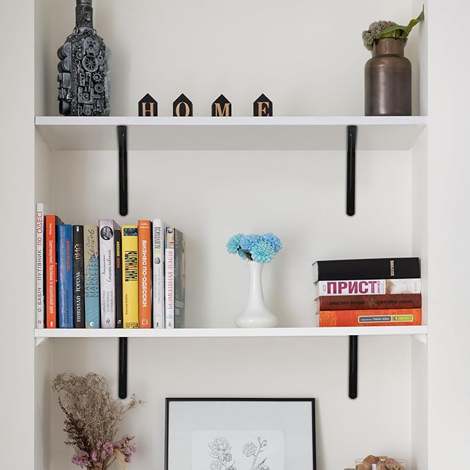 6 Pack L14 x H 10" Black Heavy Duty Shelf Brackets - Image 6