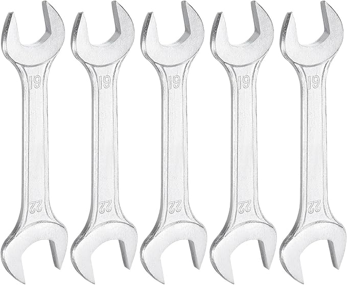 HARFINGTON 5pcs Double Open End Wrench 19mm x 22mm Metric 15 Degree Offset by HARFINGTON
