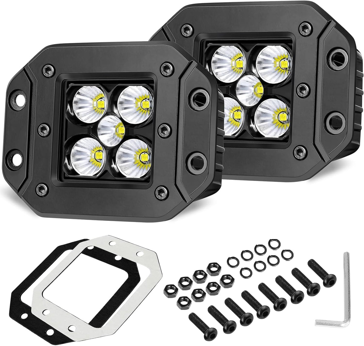 offroadtown 5 inch 100w flush mount led cubes, main product view