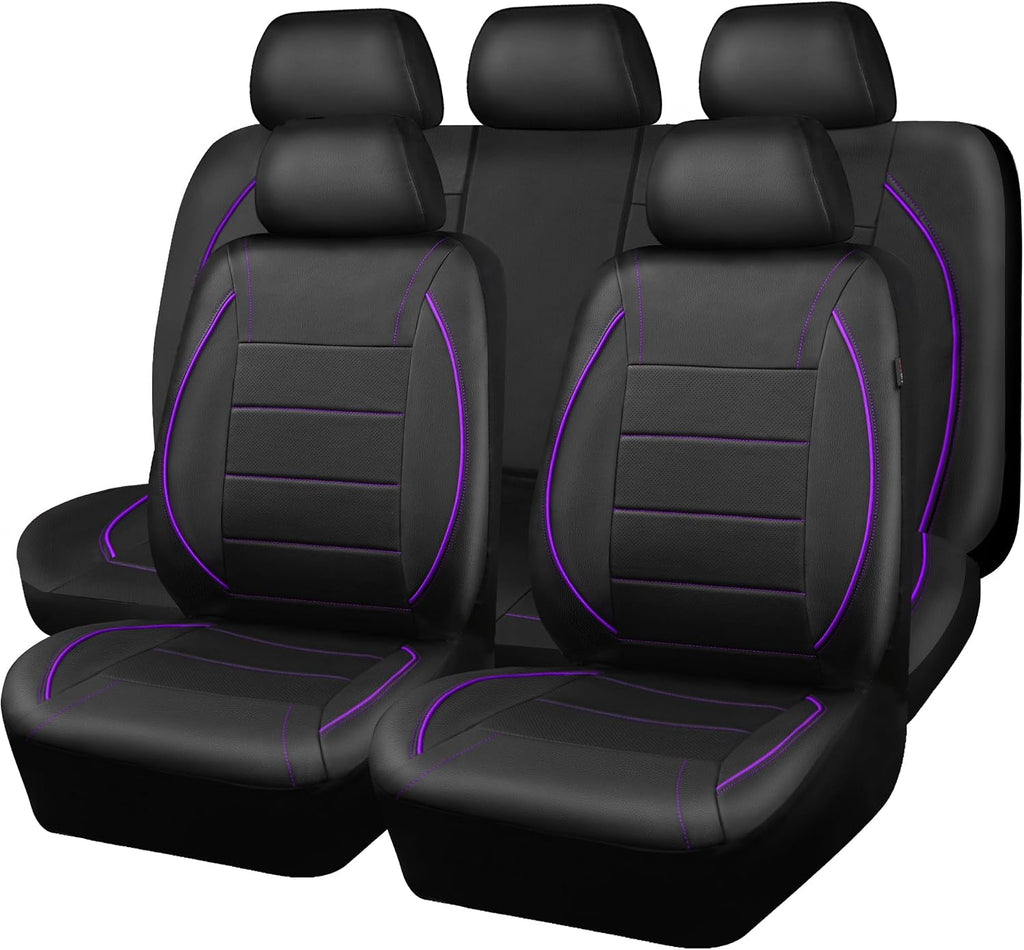 car pass piping pu leather car seat cover,inside, front angle view