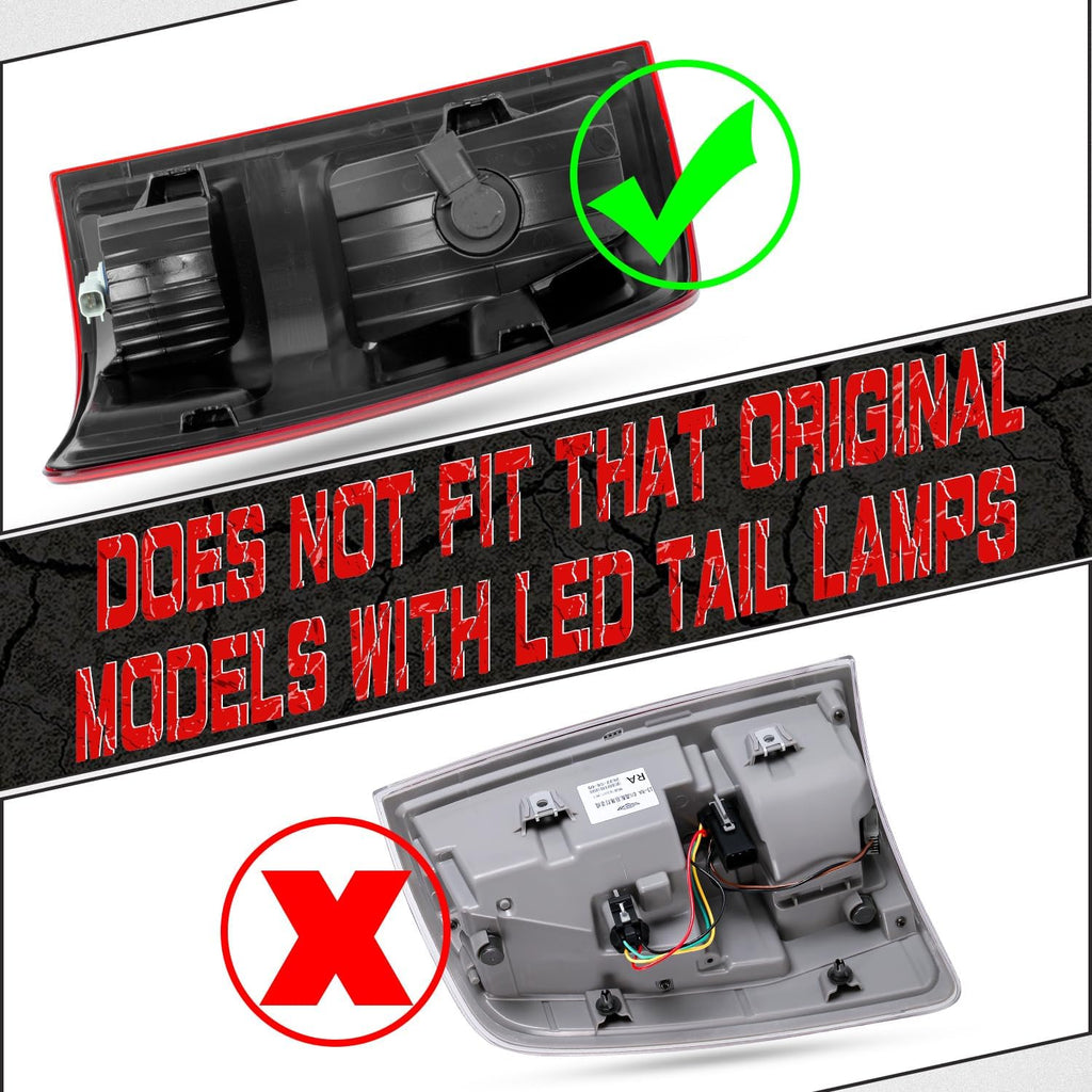RANSOTO Tail Lights Compatible with 2009-2018 Dodge Ram 1500 2500 3500 Rear Taillight Brake Lamp with Bulb Driver and Passenger Side