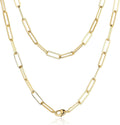 hikarito 5mm paperclip gold chain necklace for women, main product view