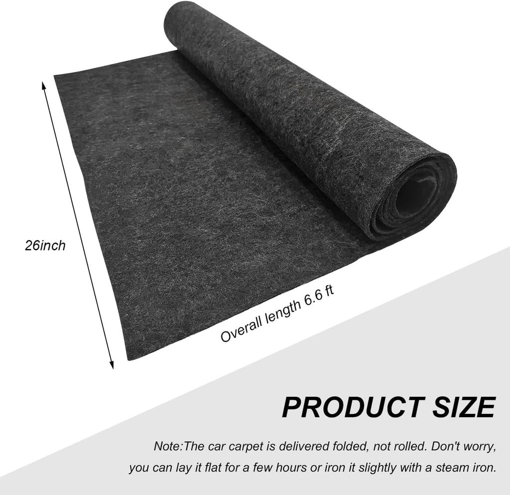 78"x26" Underfelt Carpet for Car, Waterproof Felt Fabric Auto Subwoofer Speaker Carpet Liner, Wear Resistant Interior Carpeting Covers for Truck RV Boat Marine, Car Accessories