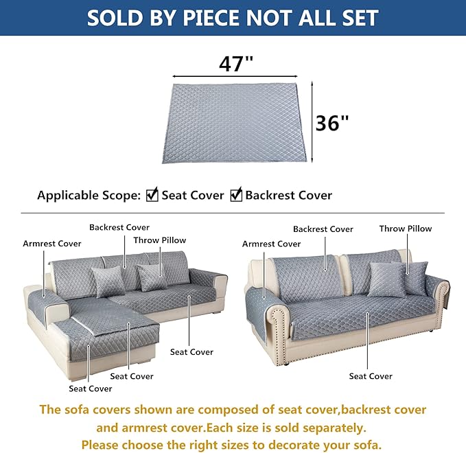 Eismodra Couch Cover, Sectional Couch Covers, Sofa Covers - Image 5