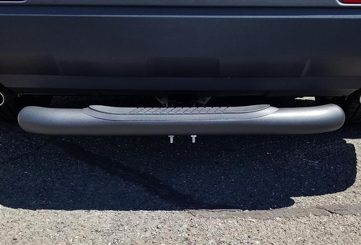 Black 36" Towing Hitch Trailer Tow Hitch Step Bar 3" Round Curved Rear Bumper Guard for 2" Receiver SUV Pickup Truck