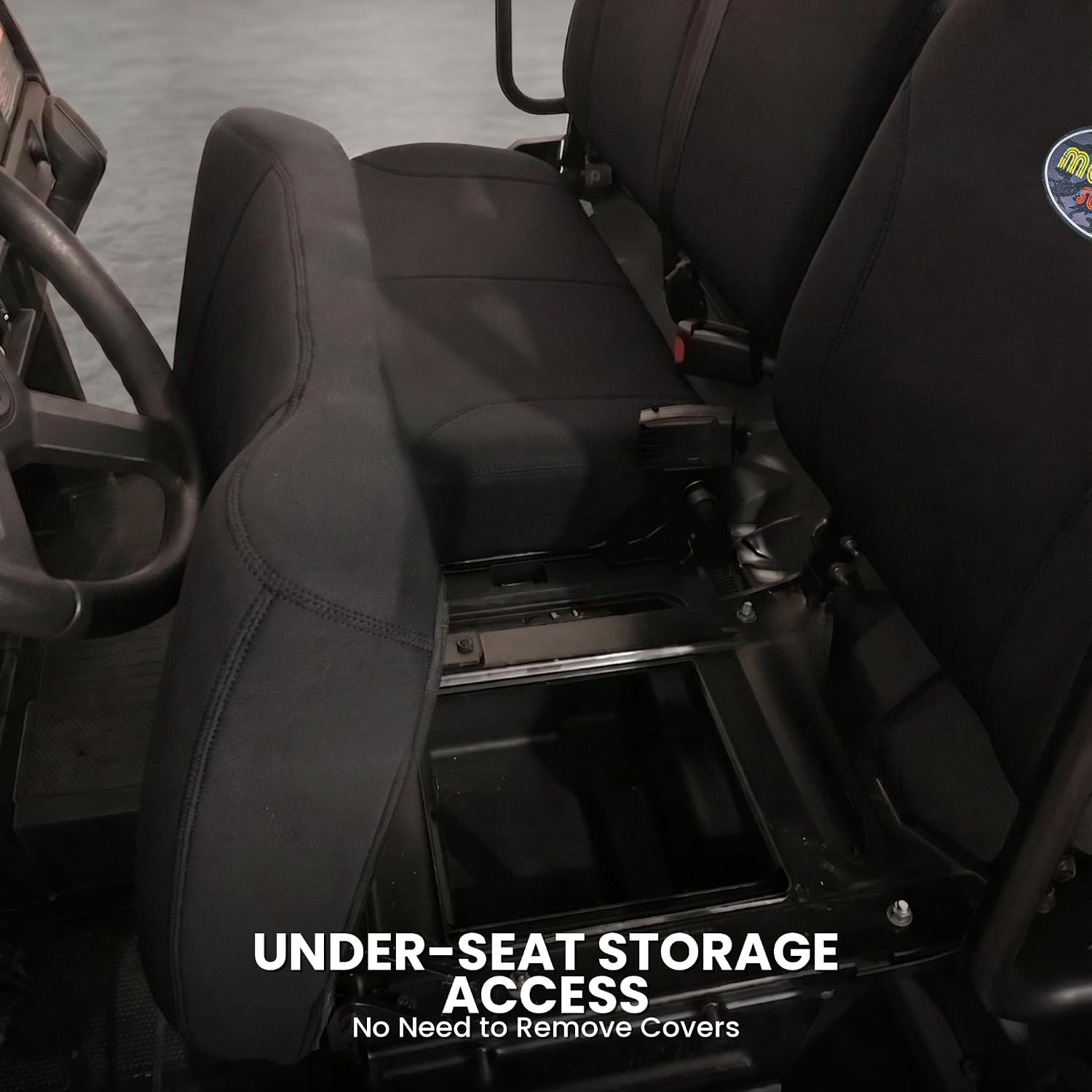 Padded Neoprene Seat Covers Compatible with Polaris Ranger Crew XP 1000 900 (2017-2026) 7pc Front + Rear Rows UTV Set, Black