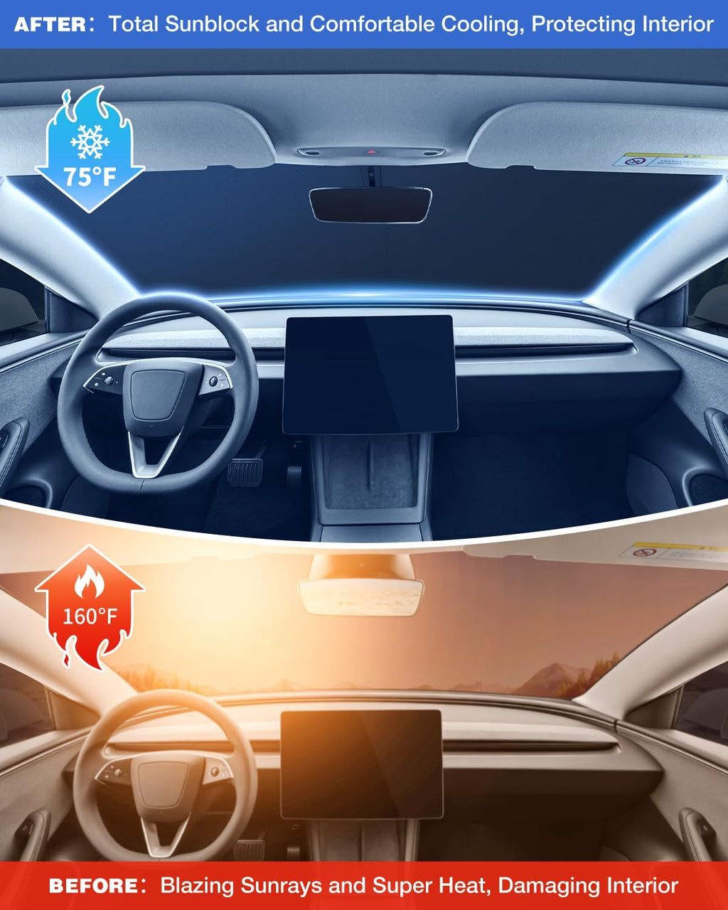 Custom Fit Windshield Sun Shade for Chevrolet Silverado & GMC Sierra 1500/2500/3500 (2019–2026), Edge-to-Edge No-Gap Fit, Blocks Heat & UV, Step Into a Cooler Truck