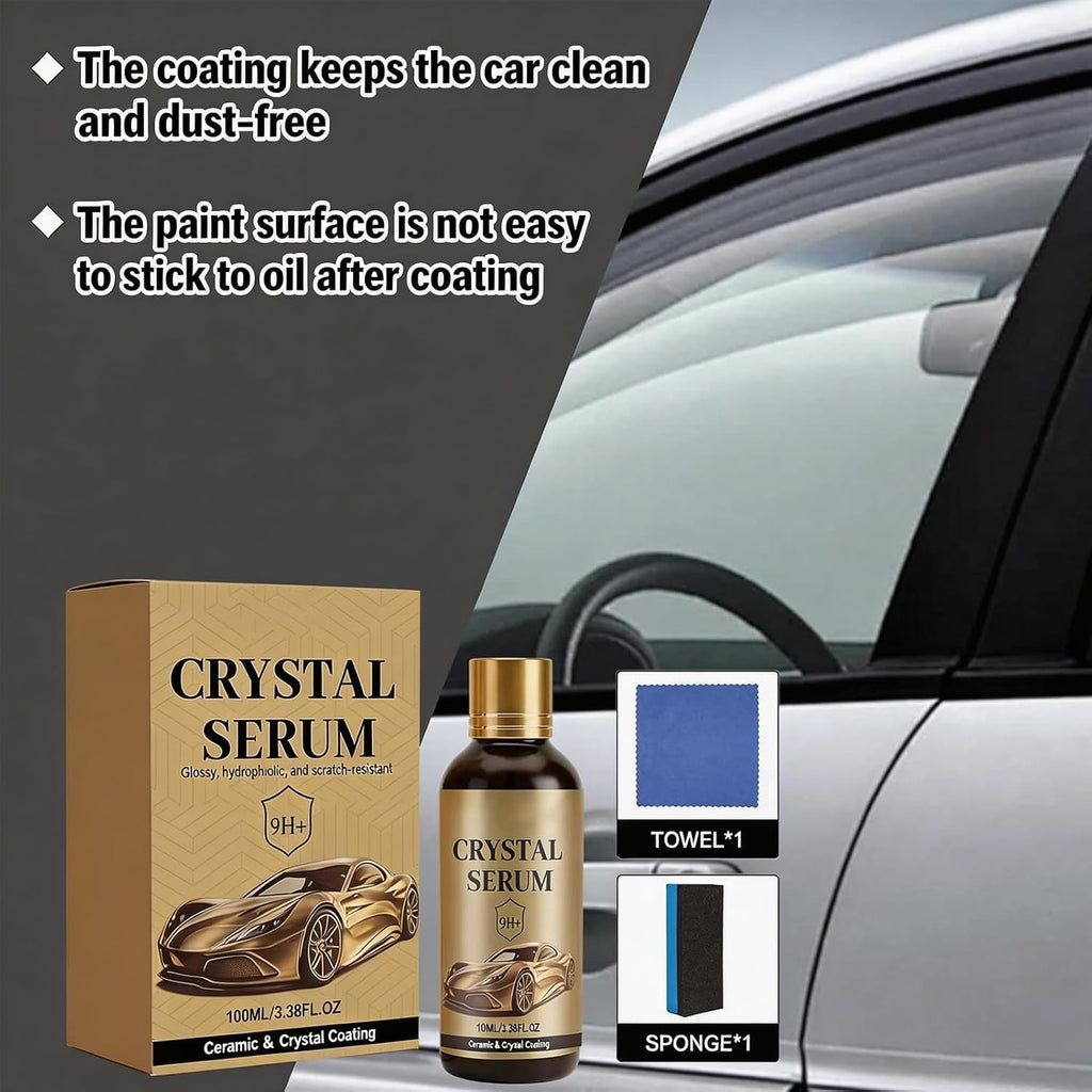 100ML PTZ Crystal Serum – Advanced Graphene Ceramic Coating for Cars, 9H Graphene Coating for Auto Car Detailing for Shine & Protection, Nano Coat Restore for Paint, Glass & Wheel (2pcs)