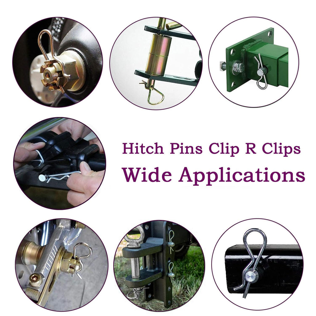 80 Pcs 6 Sizes Stainless Steel Hitch Pin Clip Kit for Hitch Pin Lock System, Trucks, Engine Repair