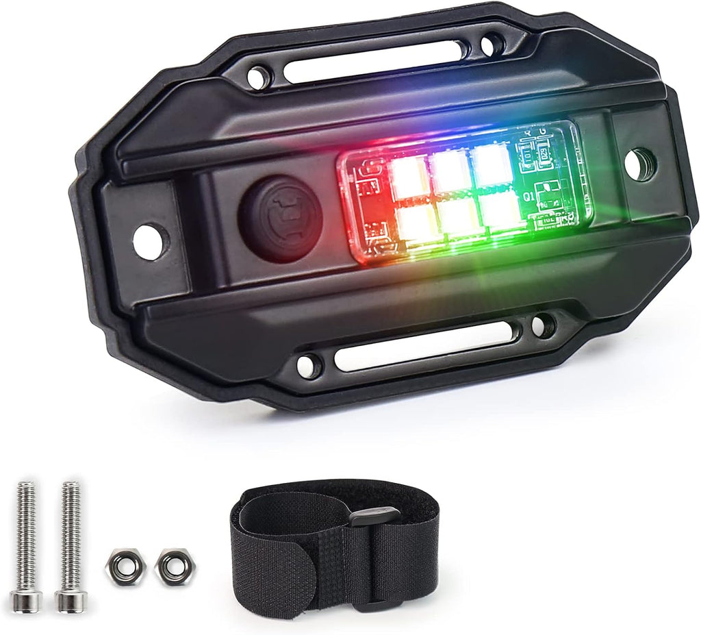 Universal RGB Strobe Roll Bar Mount Car LED Interior Light - UTV ATV Polaris RZR Can Am Truck - White/Red/Green/Blue