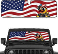 OYIXIO Duck Windshield Sun Shade, Cute Shade Heat Shield，51.57 in *16.14 in, Compatible with JK JKU TJ 2 Door / 4 Door. (Flag)