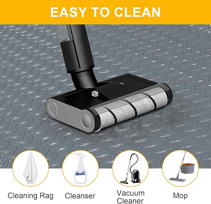 8x20 FT Garage Floor Mat, 2.8mm Thickened Flooring Roll Diamond Plate PVC - Image 4