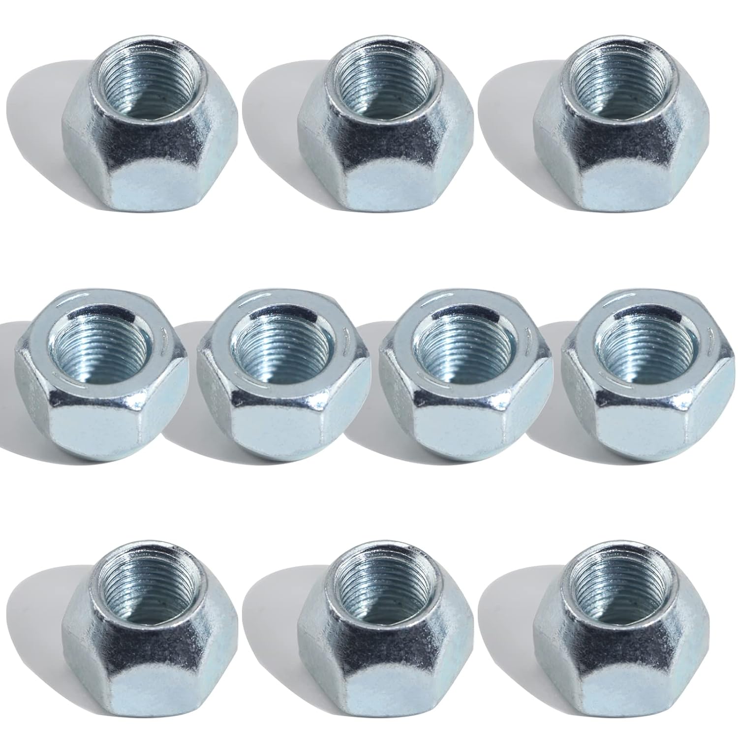 iBroPrat 10pcs 1/2-20 Inch Trailer Lug Nuts Zinc Plated 509 Tire Lugs Wheel Nuts 50-53911 Open End Acorn Lug Nuts for 1/2" Wheel Lug Studs RV Truck Tire Bolt