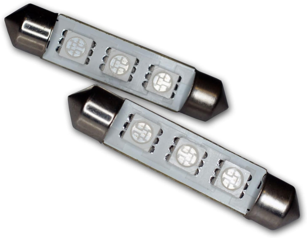 LEDTCL-42M-BS3 Trunk Cargo Light LED Light Bulbs Festoon 42mm, 3 SMD LED Blue 2-pc Set