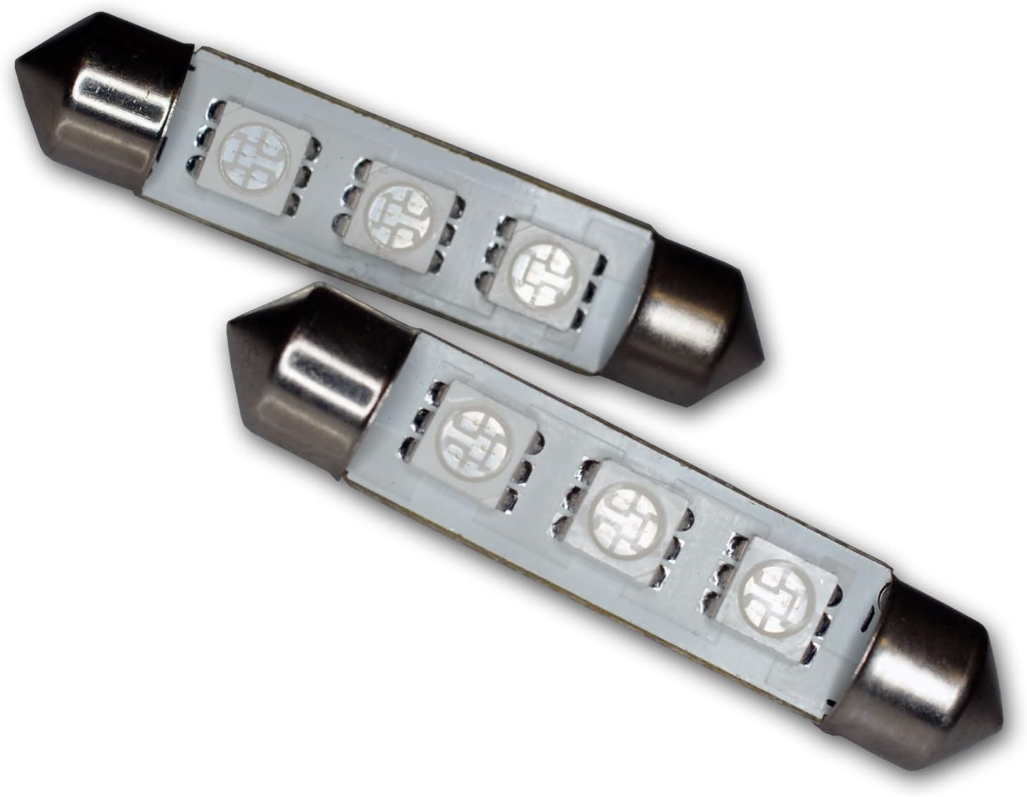 LEDTCL-42M-BS3 Trunk Cargo Light LED Light Bulbs Festoon 42mm, 3 SMD LED Blue 2-pc Set