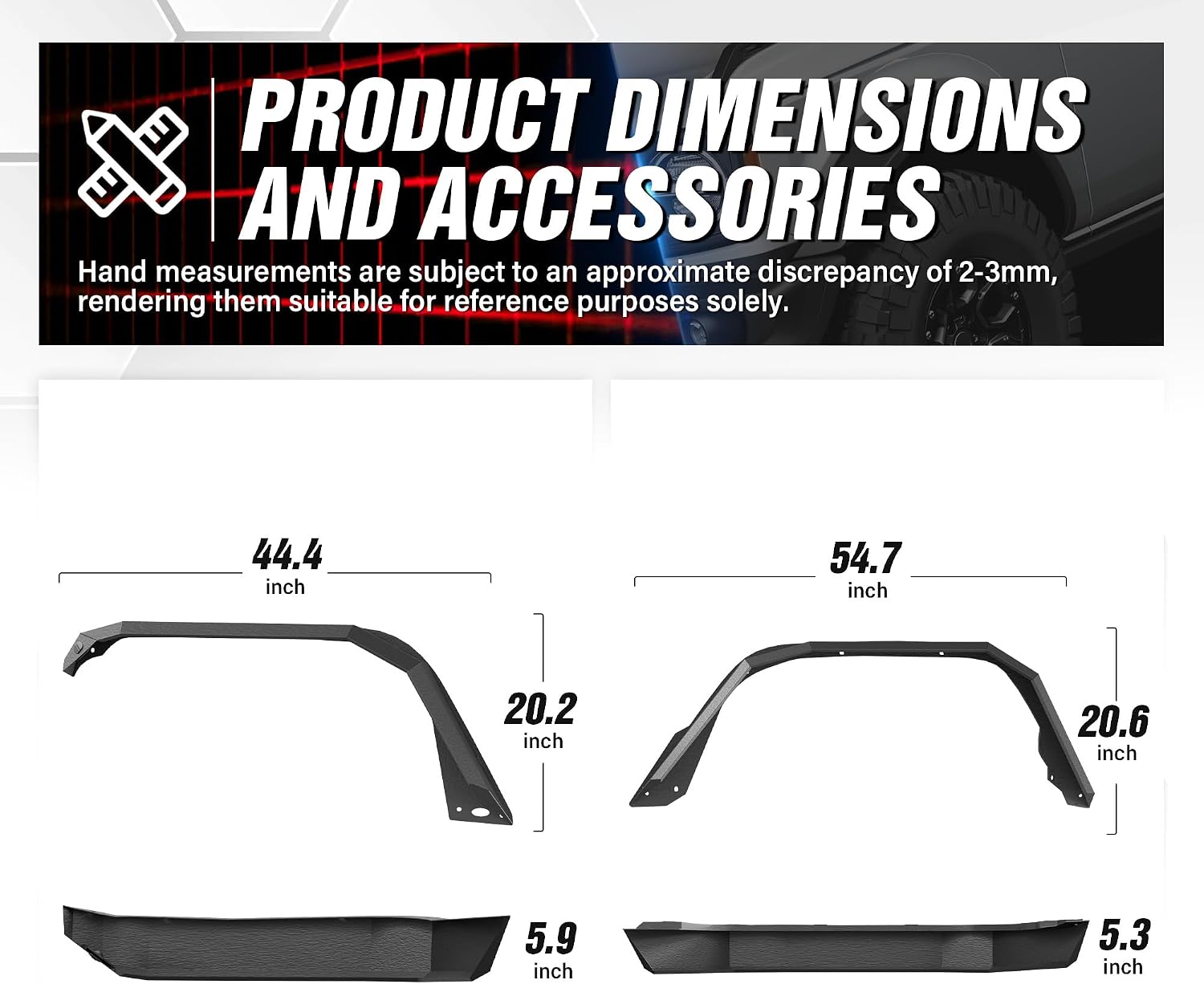 for Gladiator JT Flat Front and Rear Fender Flares with Turn Signal Lights Compatible with 2020-2026 Jeep Gladiator JT, Combo Wheel Fenders Heavy Duty Steel Mud Guard(4 PCS Kit)