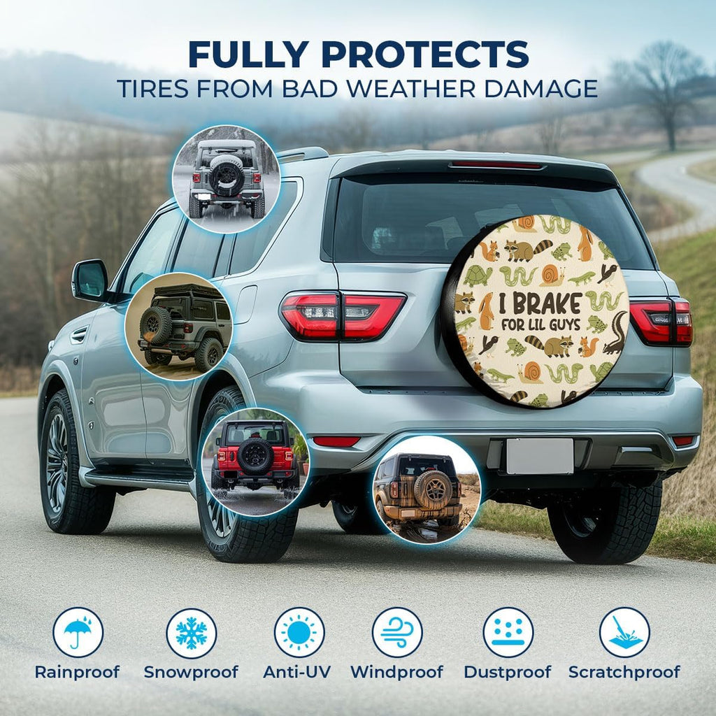 GENANY Wildlife Animal Father's Day PVC Spare Tire Cover for RV Trailer, Waterproof, Size 14 Fits 24-27 Inch