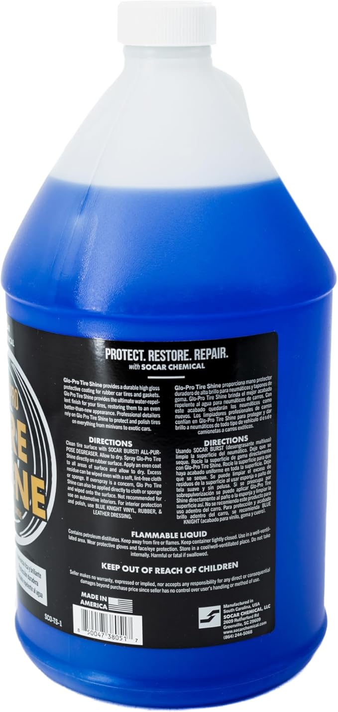 Glo-Pro Tire Shine, 128 oz, 1 Gallon, High Gloss Tire Dressing, Professional - Image 3