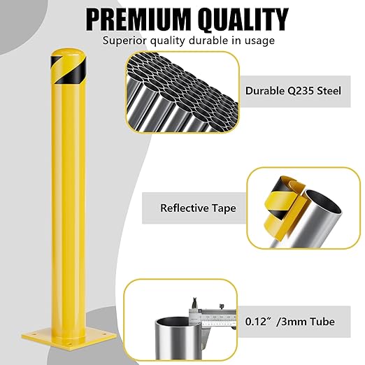 Safety Bollards, Bollards Steel 48 inch, 4.5 Inch Diameter Parking Bollard - Image 3